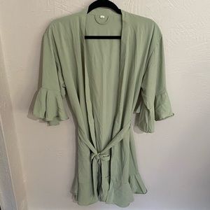Azazie robe in Dusty Sage